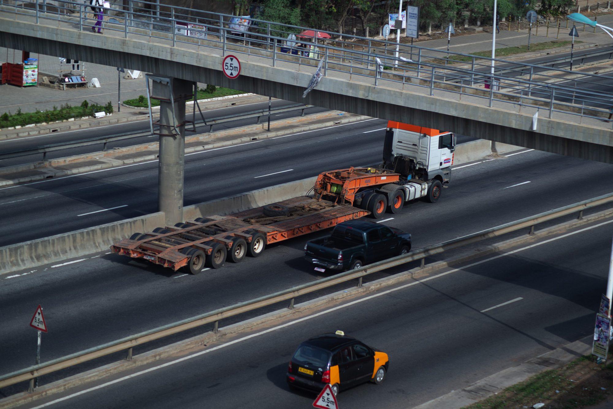 A heavy goods vehicle on the highway