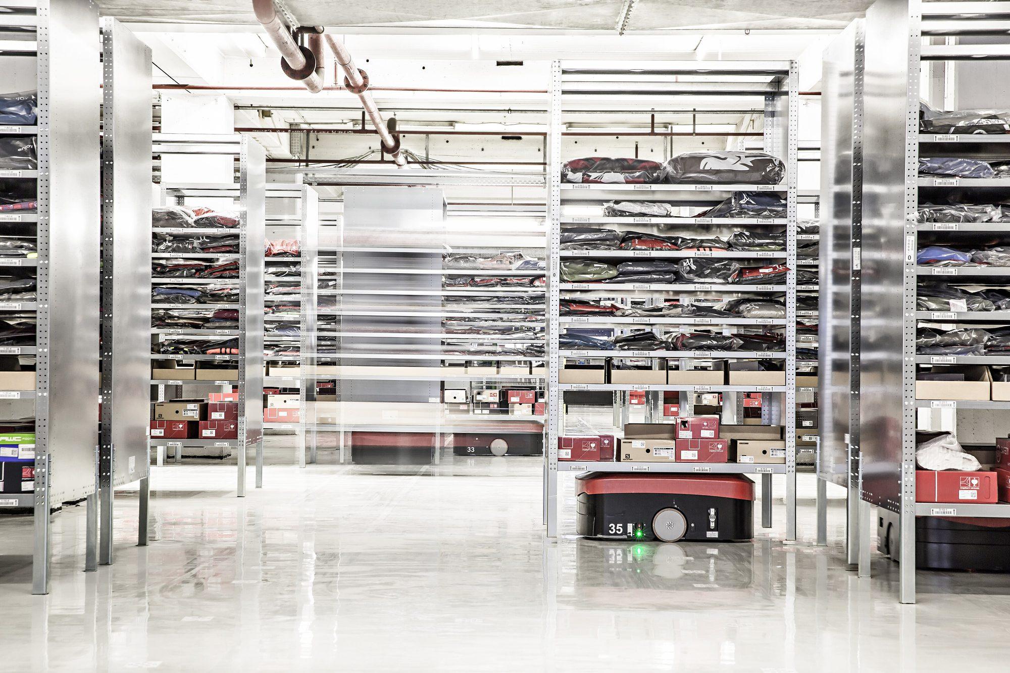Racking inside a modern logistics warehouse